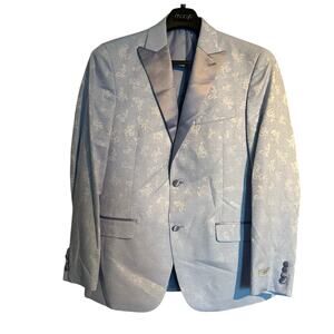 NWT Alfani Slim Fit Sport Coat Blazer Light Blue Jacquard, Men's 36S